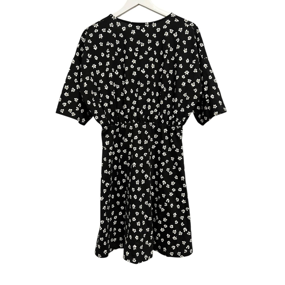 ASOS DESIGN Dress Womens 6‎ Tall Black Floral Button Front V-Neck Fit & Flare - Picture 11 of 11